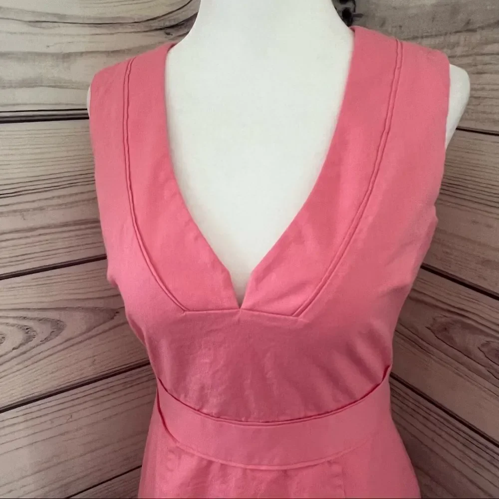 J. Crew Vintage Pink V Neck A-Line Sleeveless Dress Size 2